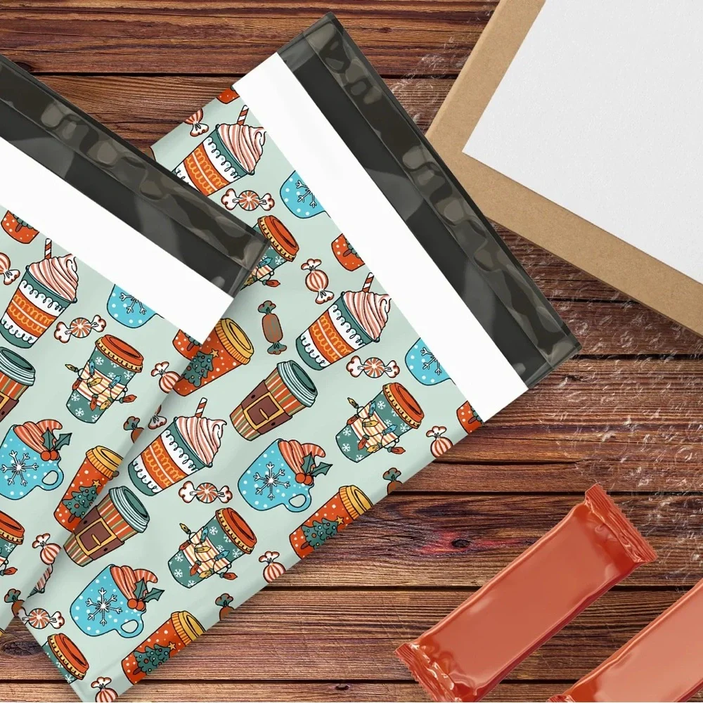 Christmas Coffees Poly Mailers 10x13 Pack of 25